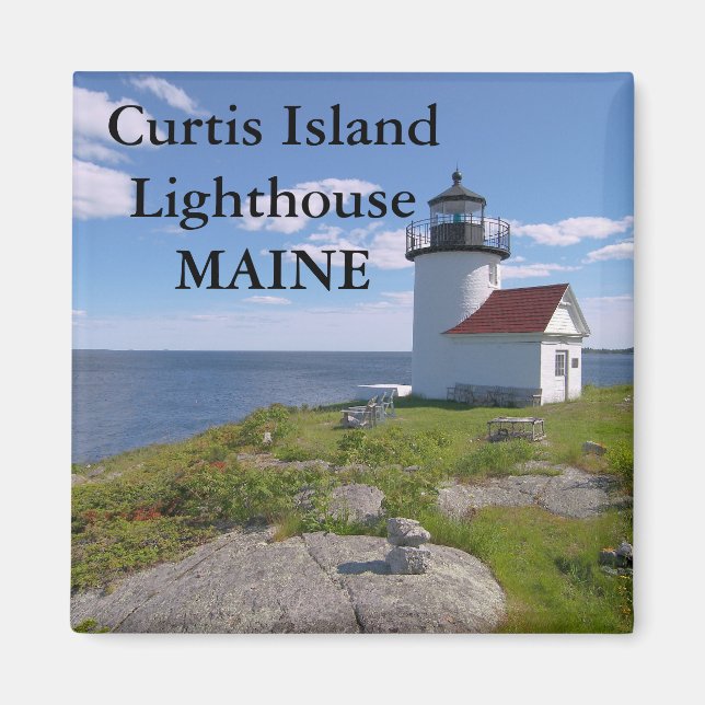 Íman Farol de Curtis Island, Maine Magnet (Frente)