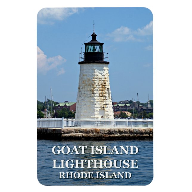 Íman Farol de Goat Island, Ímã Flexi de Rhode Island (Vertical)