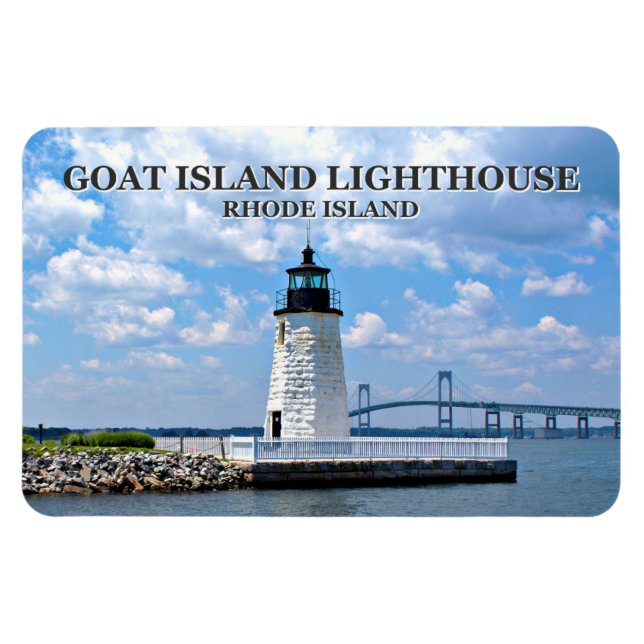 Íman Farol de Goat Island, Ímã Flexi de Rhode Island (Horizontal)