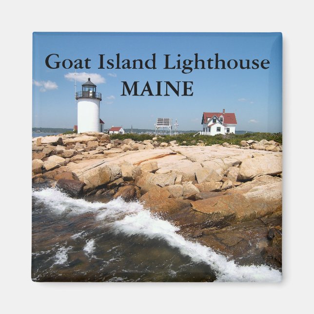 Íman Farol de Goat Island, Maine Magnet (Frente)