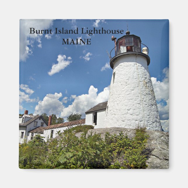 Íman Farol de Ilha Queimada, Maine Magnet (Frente)