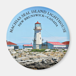 Íman Farol de Machias Seal Island, NB Magnet redondo