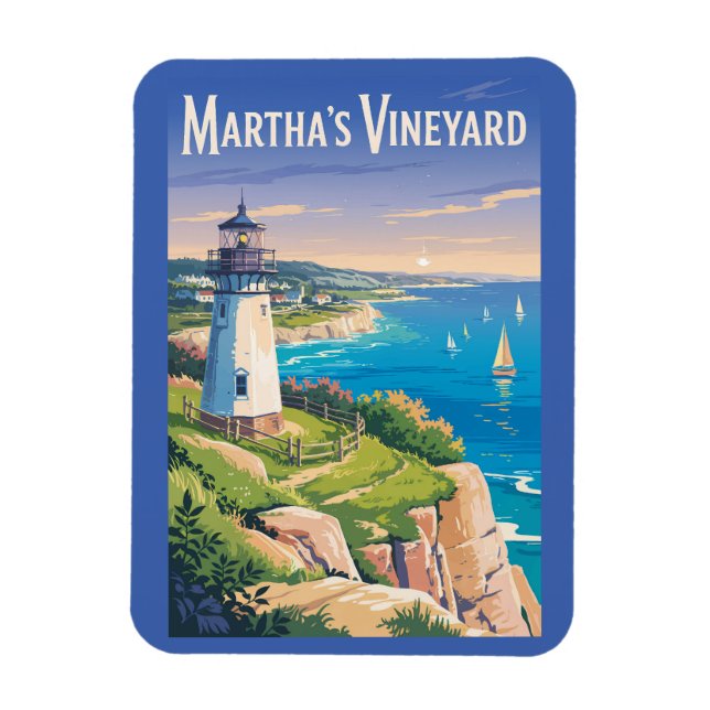 Íman Farol de Martha's Vineyard Massachusetts Viagens (Vertical)