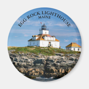Íman Farol de Ovo, Bar Harbor Maine Round Magnet