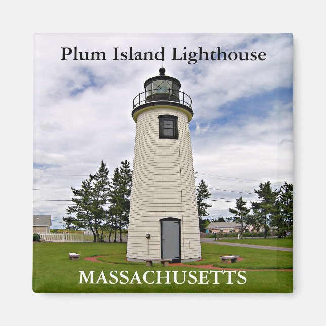 Íman Farol de Plum Island, Massachusetts Magnet (Frente)