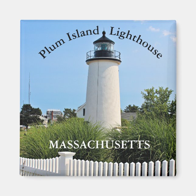 Íman Farol de Plum Island, Massachusetts Magnet (Frente)