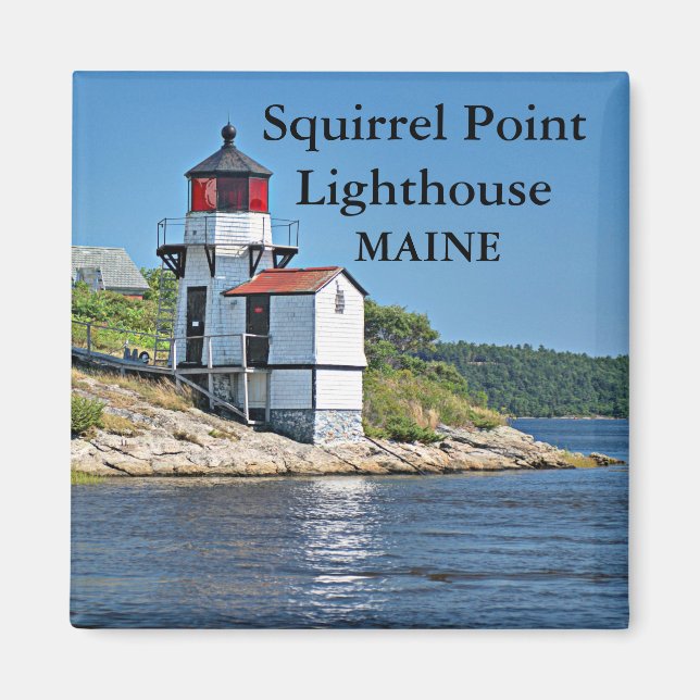 Íman Farol de Ponto de Esquilo, Maine Magnet (Frente)