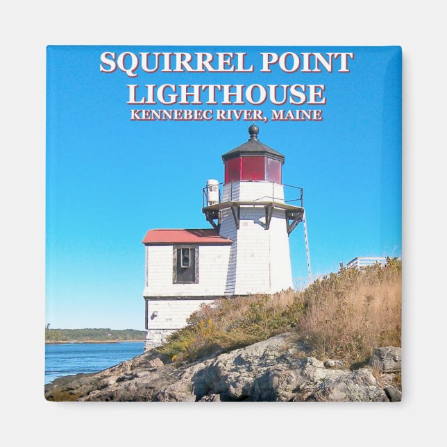 Íman Farol de Ponto de Esquilo, Maine Magnet (Frente)