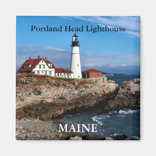 Íman Farol de Portland Head, Maine Magnet (Frente)