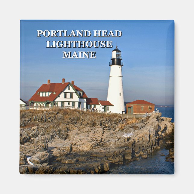 Íman Farol de Portland Head, Maine Magnet (Frente)