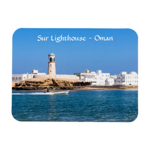 Íman Farol de Sur com barco pescador Sur, Oman