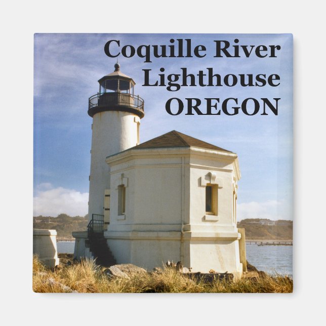 Íman Farol do Coquille River, Oregon Magnet (Frente)