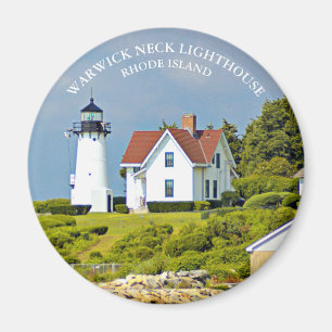 Íman Farol do pescoço de Warwick, Rhode - ímã redond