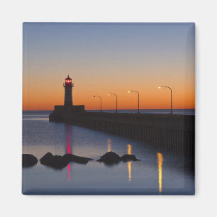 Íman Farol do píer norte em Duluth, Minnesota,