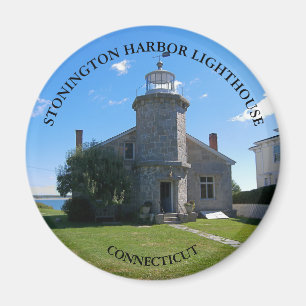 Íman Farol do porto de Stonington, ímã redondo do CT