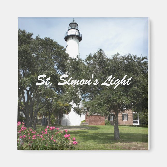 Íman Farol, gramado e arbusto de flores (Frente)