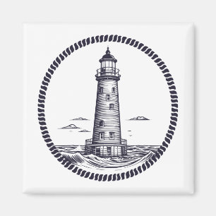 Íman Farol no mar em armação de corda redonda