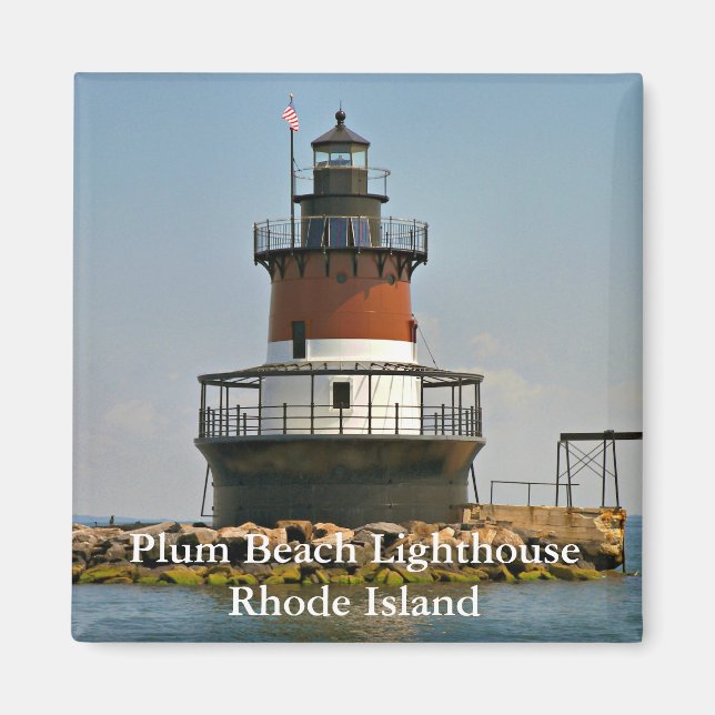 Íman Farol Plum Beach, Rhode Island Magnet (Frente)