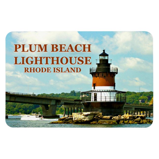 Íman Farol Plum Beach, Rhode Island Photo Magnet (Horizontal)