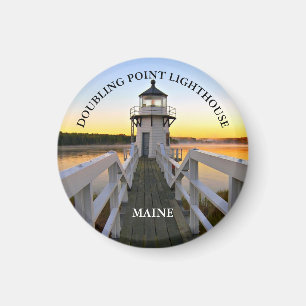 Íman Farol Ponto Duplo, Maine Round Magnet