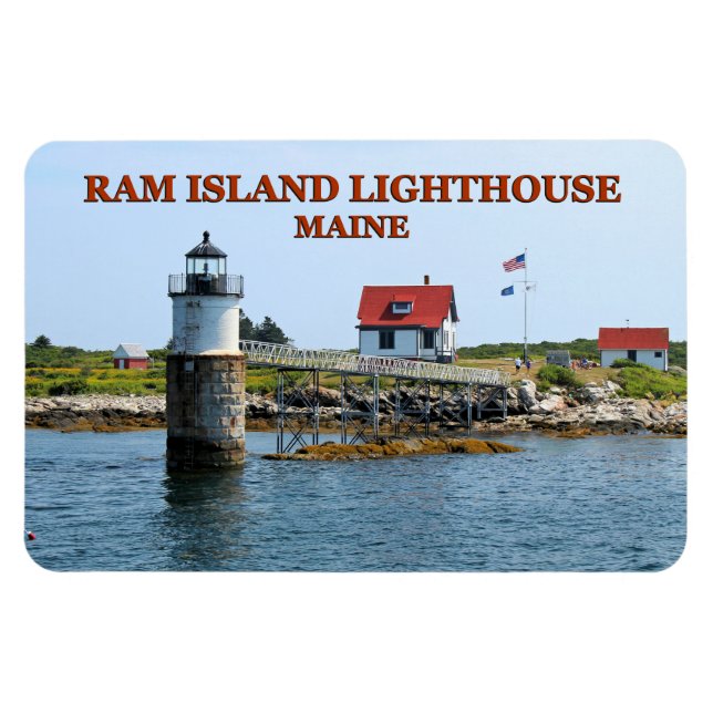 Íman Farol Ram Island, Maine Flexi Magnet (Horizontal)