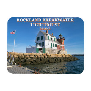 Íman Farol Rockland Breakwater, Maine Photo Magnet