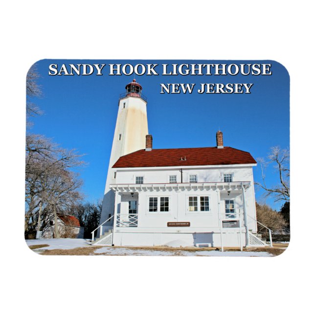 Íman Farol Sandy Hook, Magnet Fotográfico de Nova Jerse (Horizontal)