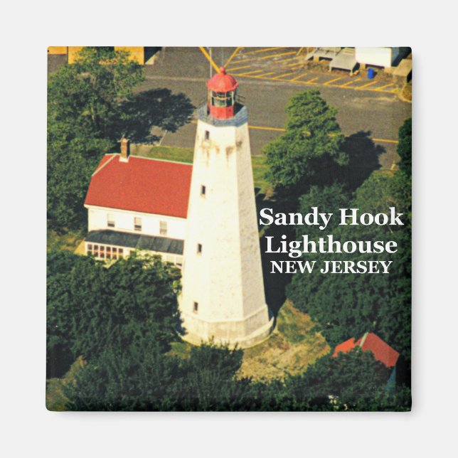 Íman Farol Sandy Hook, Magnet Nova Jersey (Frente)