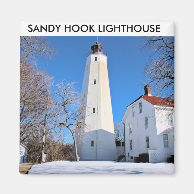 Íman Farol Sandy Hook, Magnet Nova Jersey (Frente)