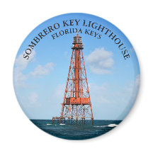 Farol Sombrero Key Flórida Keys Round Magnet