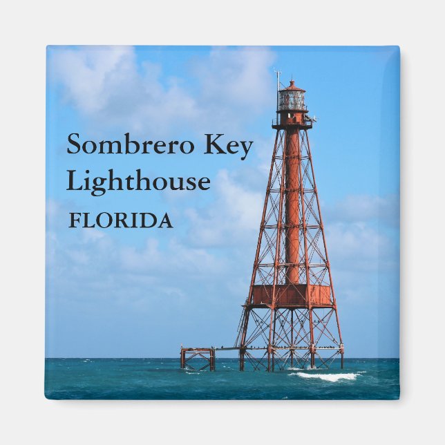 Íman Farol Sombrero Key, Flórida Magnet (Frente)