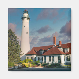 Íman Farol Wind Point no lago Michigan