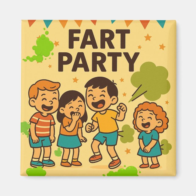 Íman Fart Party Engraçado Cartoon (Frente)