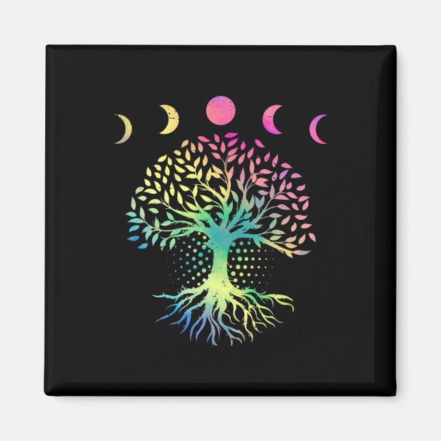 Íman Fases Do Dia Da Terra Do Envir Da Árvore Da Lua Re (Frente)