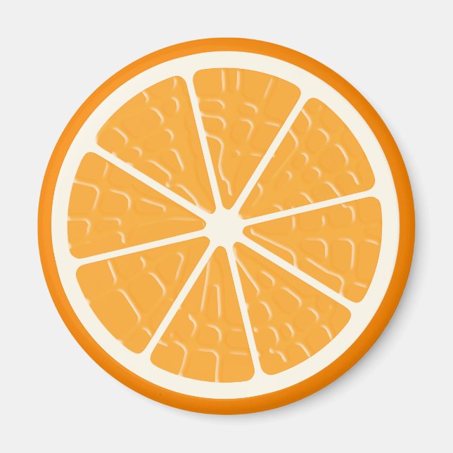 Íman Fatia de Fruta Estilizada Laranja (Frente)