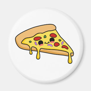 Íman Fatia de pizza de Kawaii