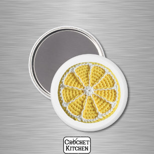 Íman Fatia Mínima Amarelo de Crochet Limon Moderno