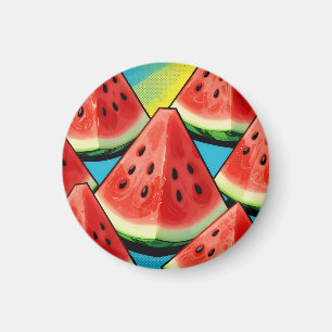 Íman Fatias de Melancia Vibrantes Pop Art