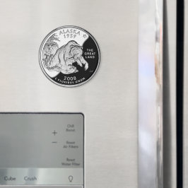 Íman Faux Alaska State Quarter The Excelente Land Grizz