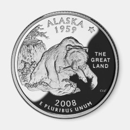 Íman Faux Alaska State Quarter The Excelente Land Grizz