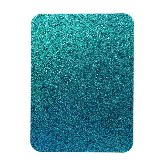 Íman Faux Aqua Teal Turquoise Azul Brilhante (Vertical)
