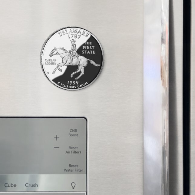 Íman Faux Delaware State Quarter (In Situ (Fridge))