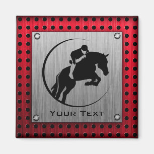 Íman Faux escovou Equestre de Alumínio.