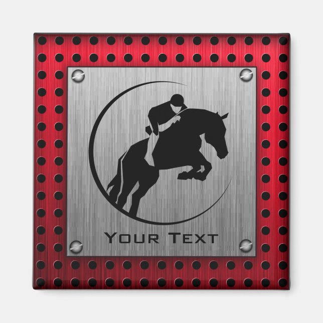 Íman Faux escovou Equestre de Alumínio. (Frente)