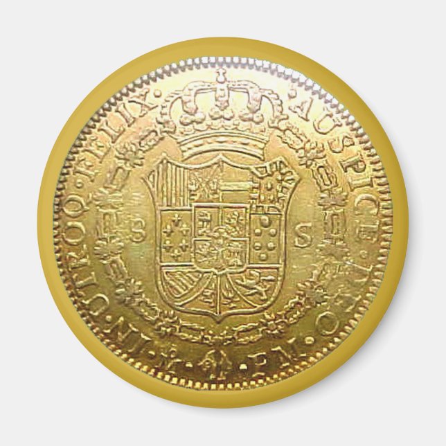 Íman Faux espanhol Dourado Doubloon Tails Reproduction (Frente)