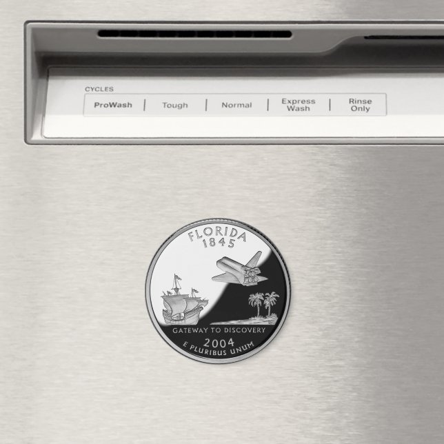 Íman Faux Florida State Quarter (In Situ (Dishwasher))
