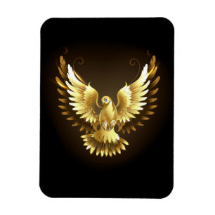 Íman Faux Gold Foil Peace Dove em Preto