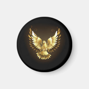 Íman Faux Gold Foil Peace Dove em Preto