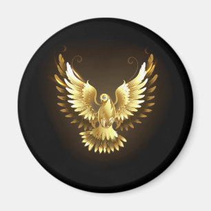 Íman Faux Gold Foil Peace Dove em Preto