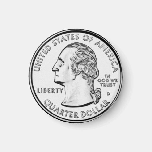 Íman Faux Quarter Coin Refrigerator Magnet (Frente)